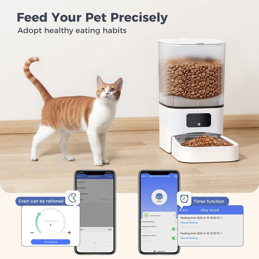 Smart Automatic Pet Feeder 6L · WiFi App Control for Cats & Dogs