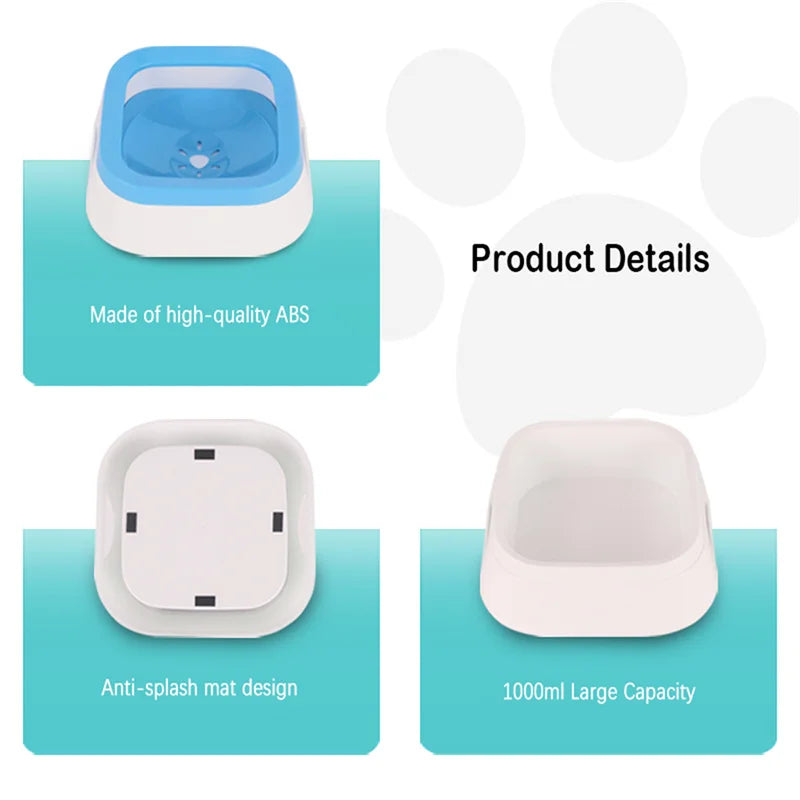 Anti-Spill Floating Water Bowl for Dogs & Cats (1L)